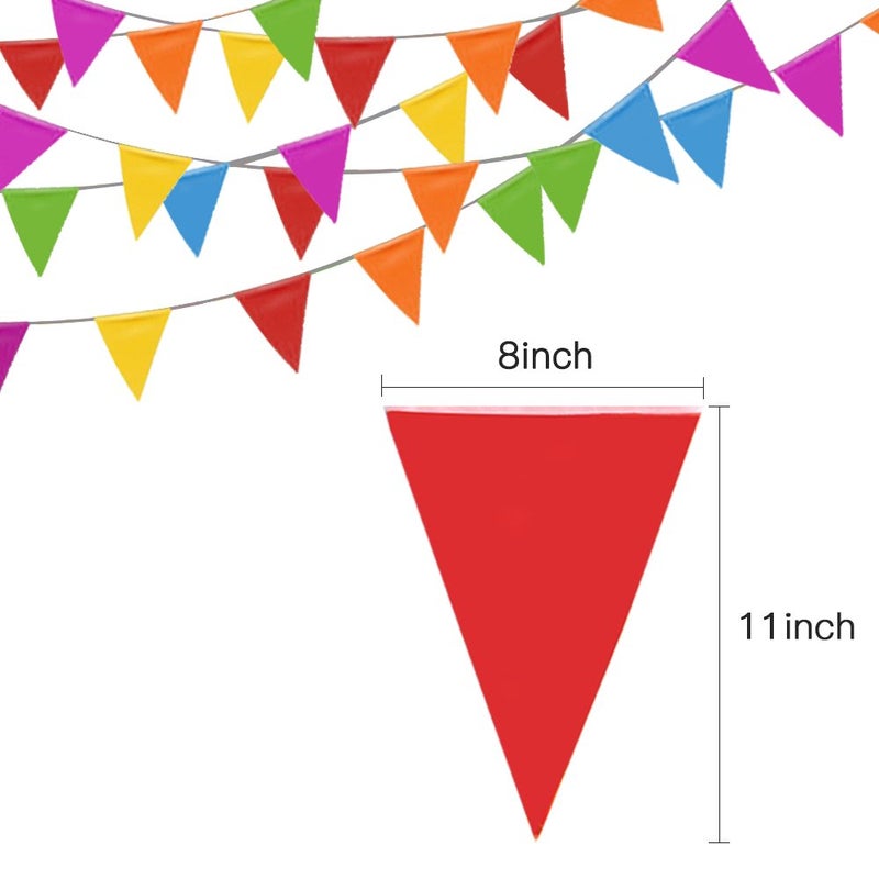 Novelty Place 100 Feet Pennant Banner - 75 Multicolor Bunting Flags (7x11 Inches) - Birthday Party Grand Opening Christmas Decorations - Image 4